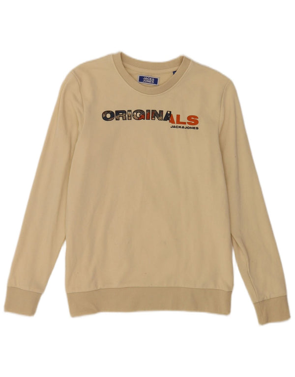 Jack & Jones Sweat-shirt graphique coupe classique pour garçon 13-14 ans Beige