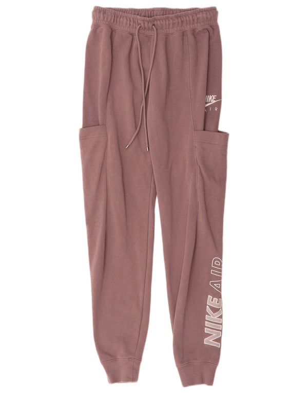 Nike Pantalon de survêtement graphique pour femme en coton violet UK 4 XS