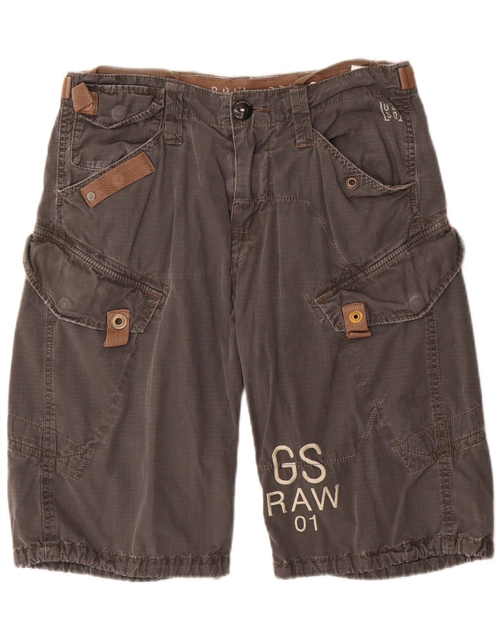 G-Star Mens Graphic Cargo Shorts W32 Medium Grey Cotton