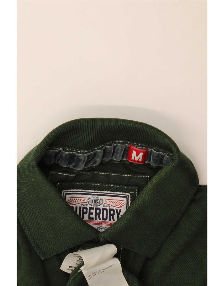 Superdry Mens Polo Shirt Medium Green Cotton
