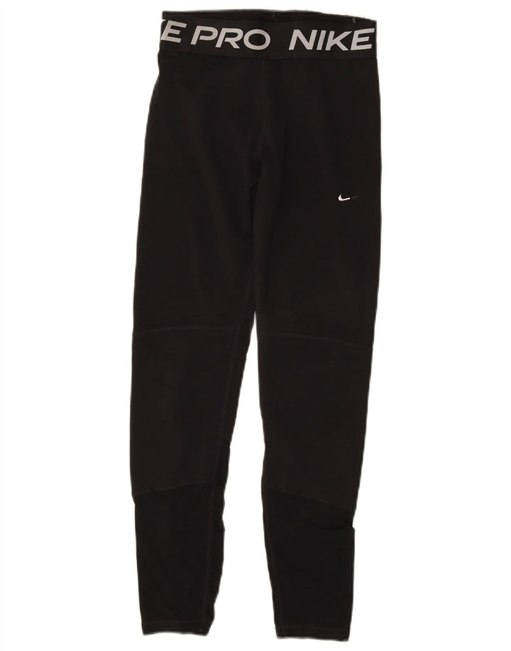 Nike Girls Graphic Leggings 13-14 Years Black Polyester