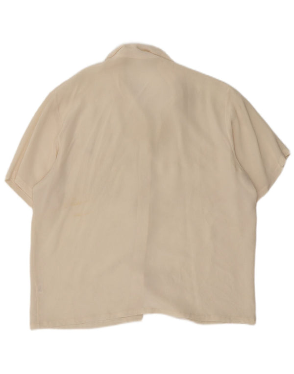 Vintage Womens Short Sleeve Shirt Blouse UK 14 Large Off White