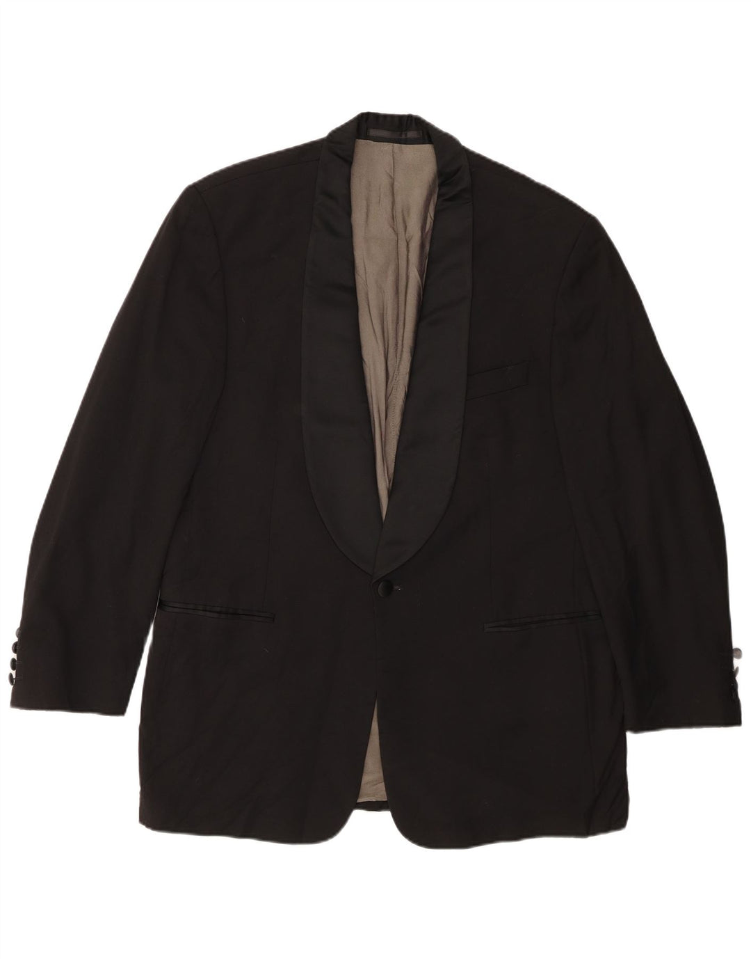 Hugo Boss Mens 1 Button Blazer Jacket IT 52 XL Black Wool