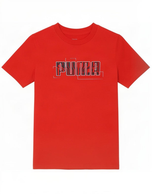 Puma Boys grafikus póló 11-12 éves piros pamut felső