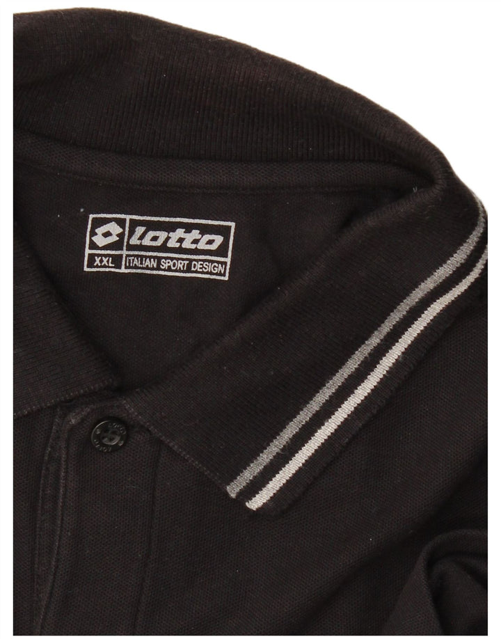 LOTTO Mens Polo Shirt 2XL Black