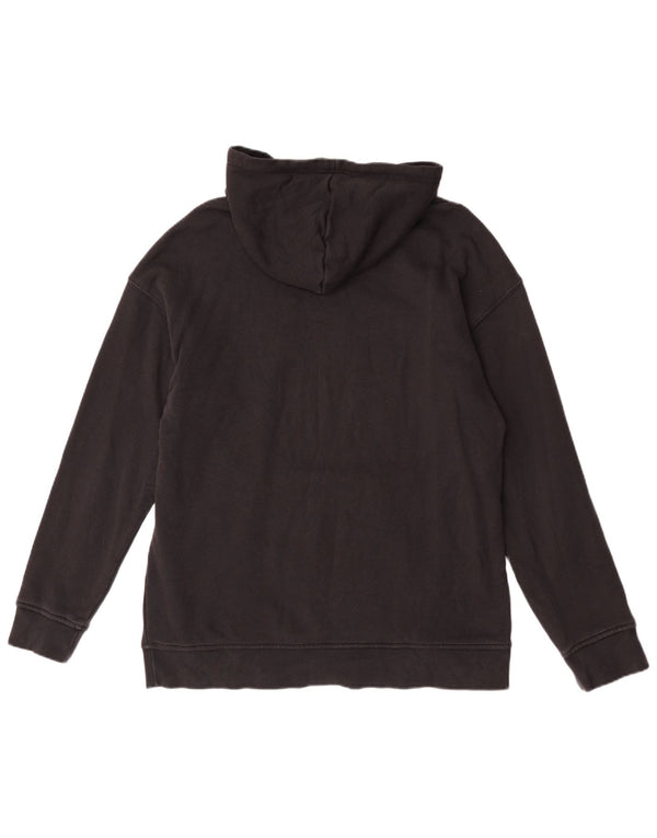 Adidas Γυναικείο Γραφικό Hoodie Jumper UK 16 μεγάλο μαύρο βαμβακερό