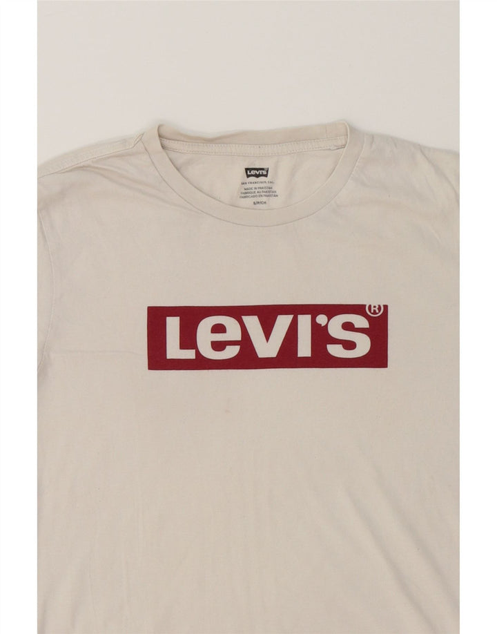 LEVI'S Mens Graphic T-Shirt Top Small White Cotton Vintage Levi's and Second-Hand Levi's from Messina Hembry 