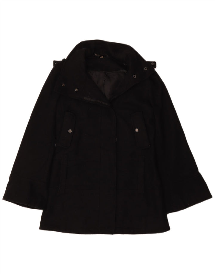 Topshop Womens Oversized Pea Coat UK 6 XS Black Polyester