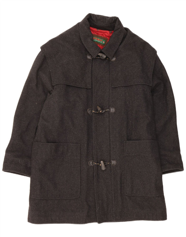 Ouragan Mens Duffle Coat EU 54 2XL Grey Wool