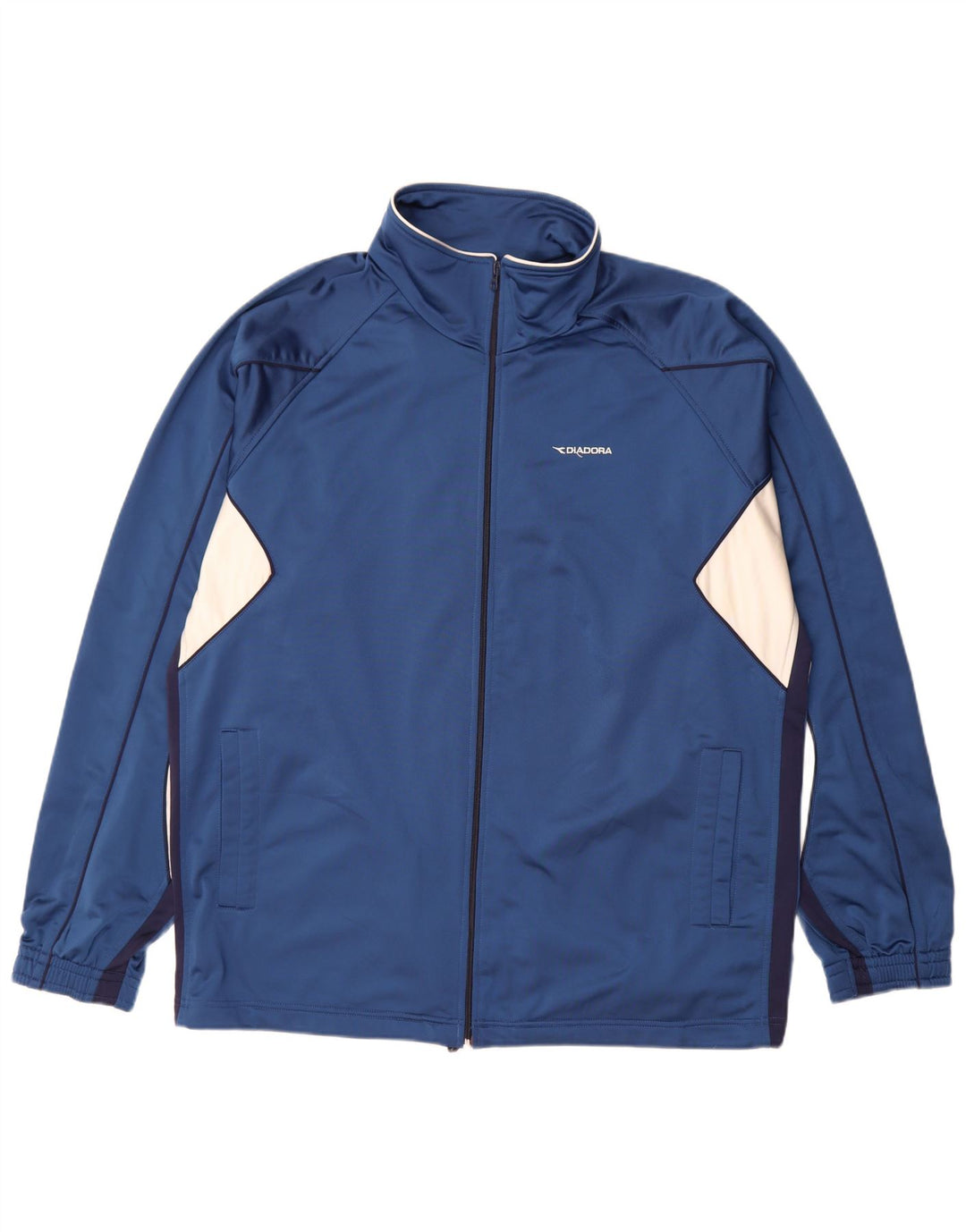 Diadora Mens Tracksuit Top Jacket 2XL Blue Colourblock Polyester