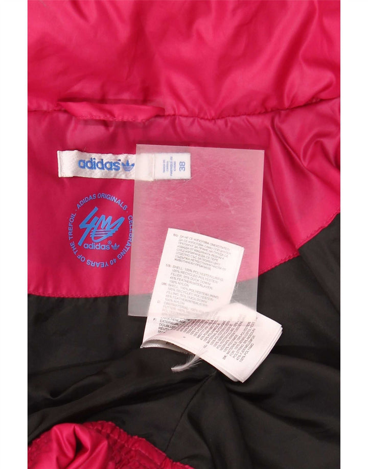 Adidas Womens Hooded Padded Jacket EU 38 Medium Pink Polyester
