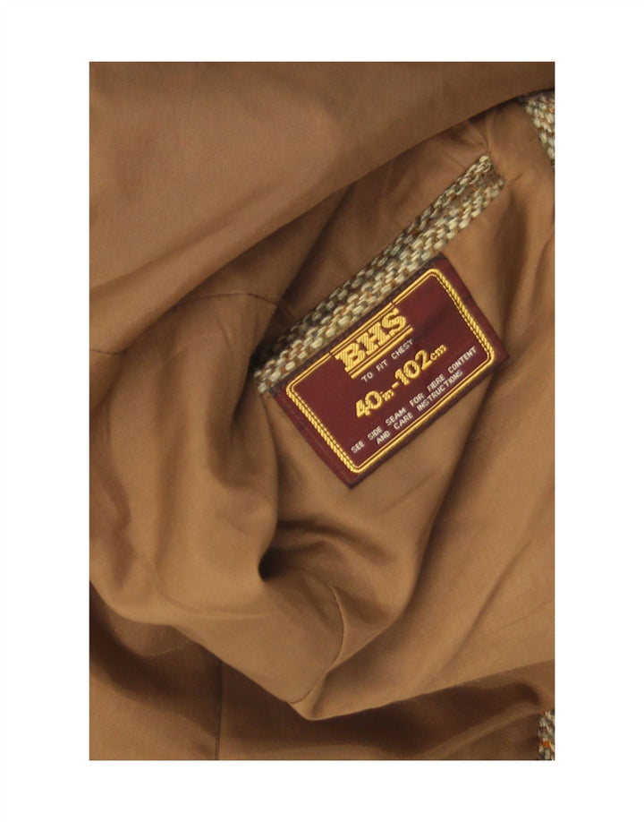 Harris Tweed Herre 2-knaps blazerjakke UK 40 Stor brun sildebensuld