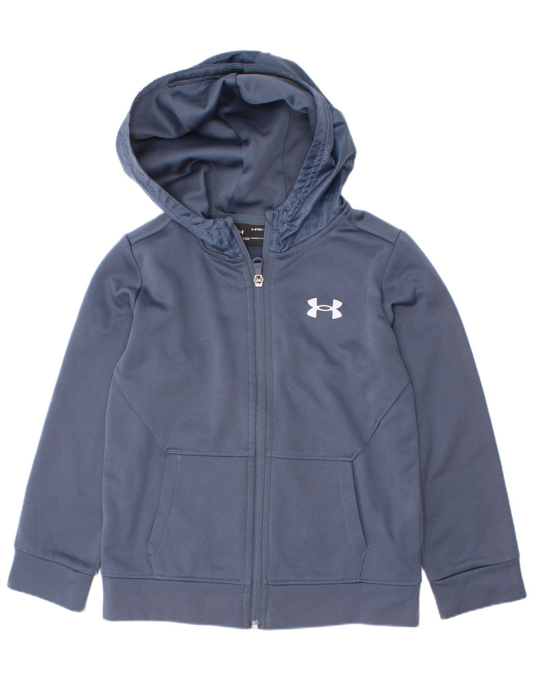 Maglione con cappuccio e zip per ragazzi Under Armour 5-6 anni in poliestere blu navy