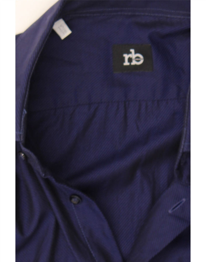 ROCCOBAROCCO Mens Shirt Size 15 Medium Navy Blue Cotton Vintage Roccobarocco and Second-Hand Roccobarocco from Messina Hembry 