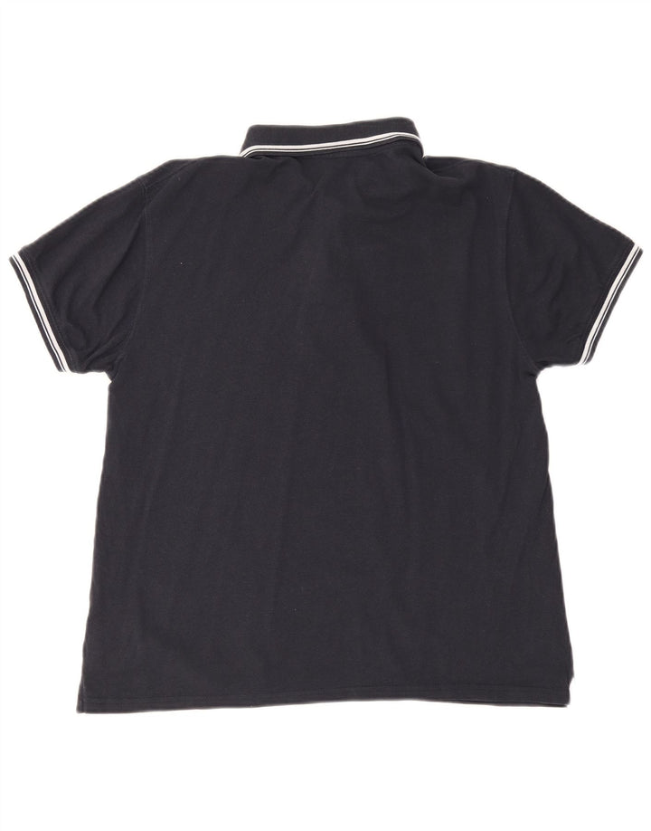 Sergio Tacchini Mens Polo Shirt Medium Navy Blue Cotton