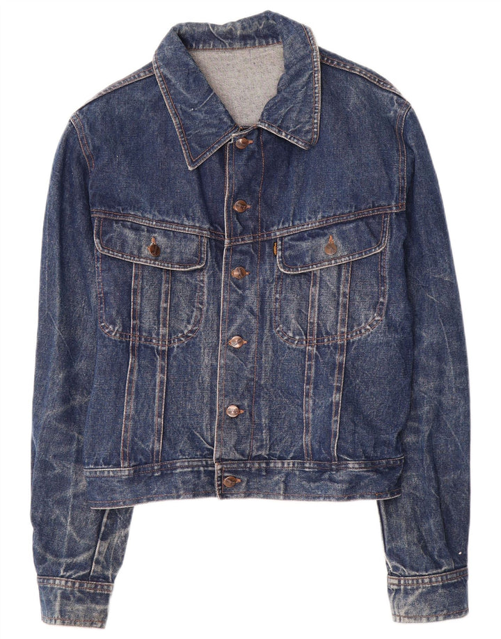 Jesus Mens Denim Jacket UK 38 Medium Blue Cotton