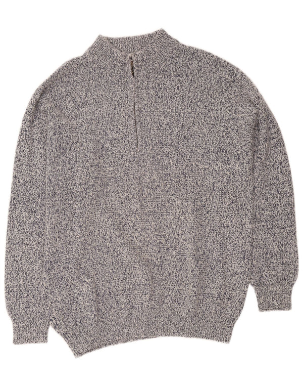 Invicta Pull col zippé pour homme XL en coton moucheté bleu marine