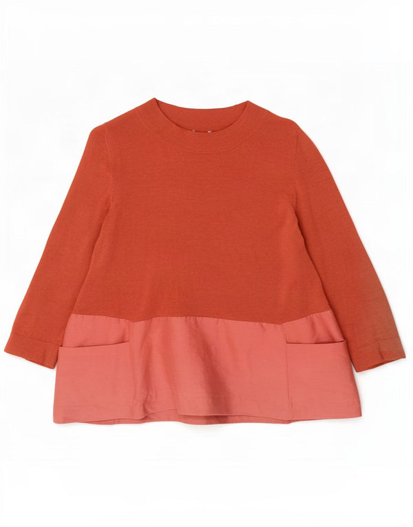 Cos női csónaknyakú pulóver UK 10 kis barna Colourblock gyapjú
