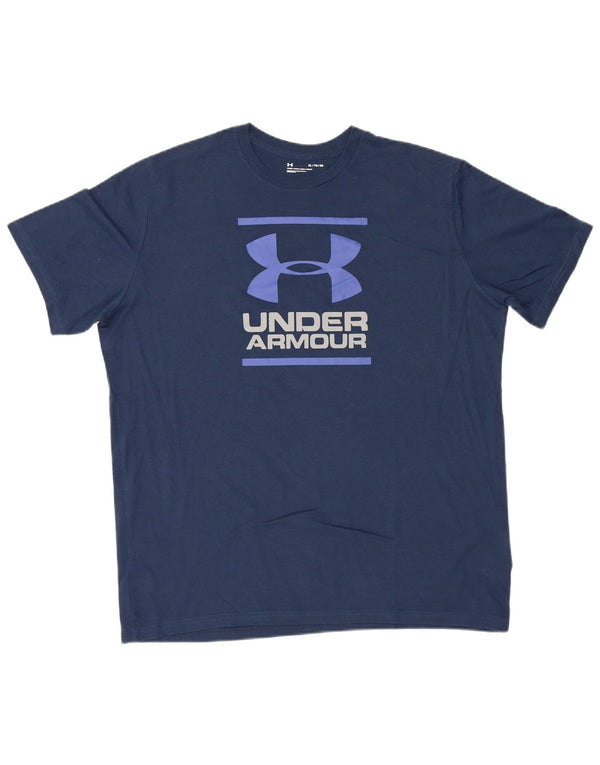 Camiseta gráfica masculina Under Armour Top XL algodão azul marinho