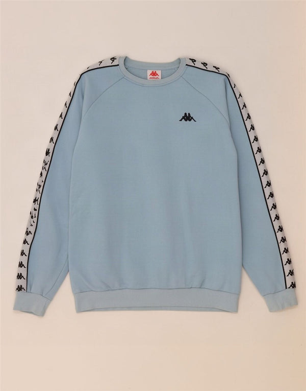 Kappa moletom gráfico masculino jumper grande azul colorblock algodão