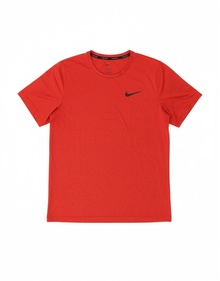 NIKE Mens Dri Fit T-Shirt Top Small Red Pinstripe Polyester