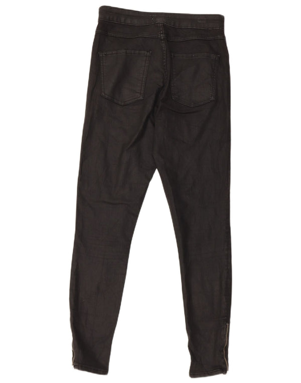 Zara Damen gewachste Skinny-Freizeithose EU 38 Small W28 L26 Schwarz
