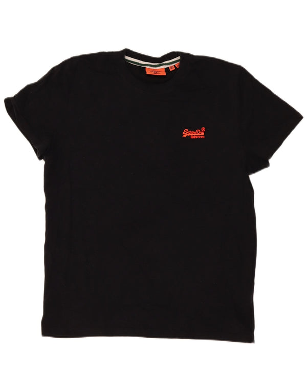 Superdry Damen T-Shirt Top 2XL Schwarz Baumwolle