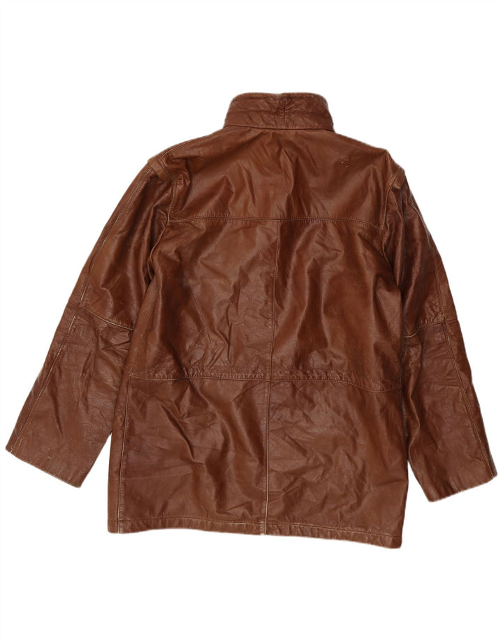 VINTAGE Mens Leather Jacket UK 38 Medium Brown