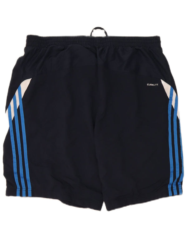 Pantaloncini sportivi Adidas da uomo XL blu navy in poliestere color block