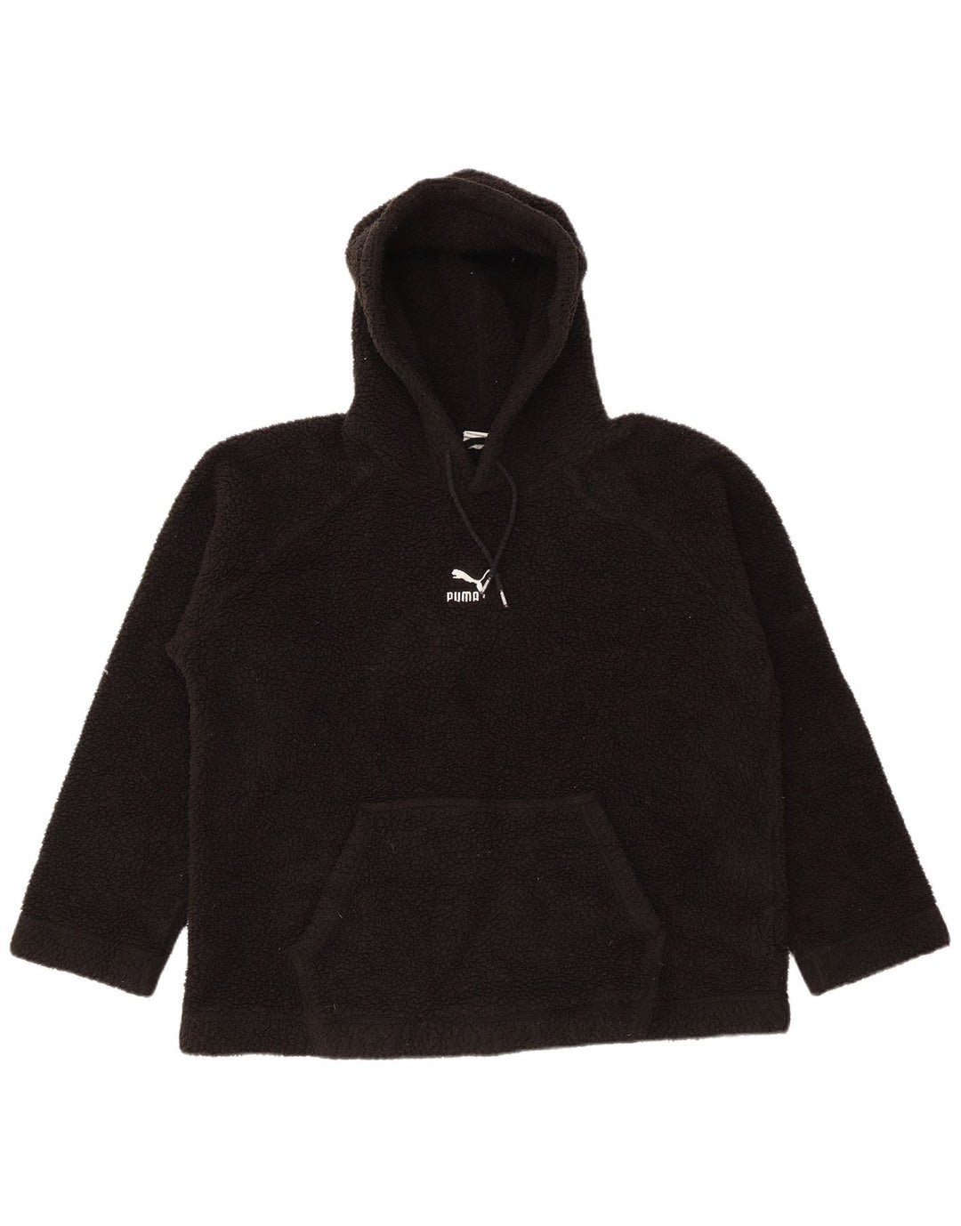 Puma Mens Hooded Fleece Jumper Medium Black Polyester