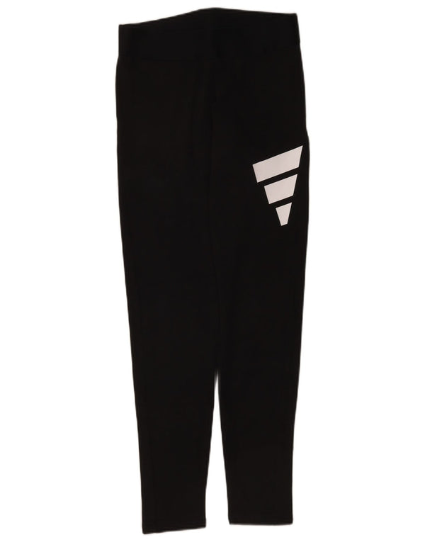 Leggings grafici da donna Adidas UK 12/14 cotone nero medio