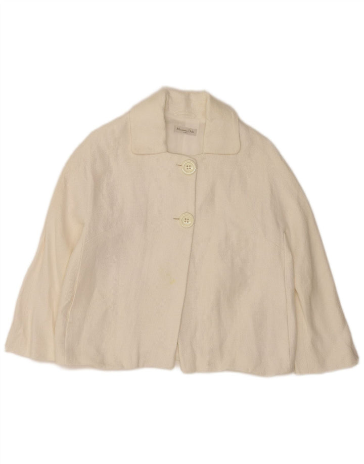 Massimo Dutti Damen Crop 2 Button Blazer Jacke EU 38 Mittelweiß
