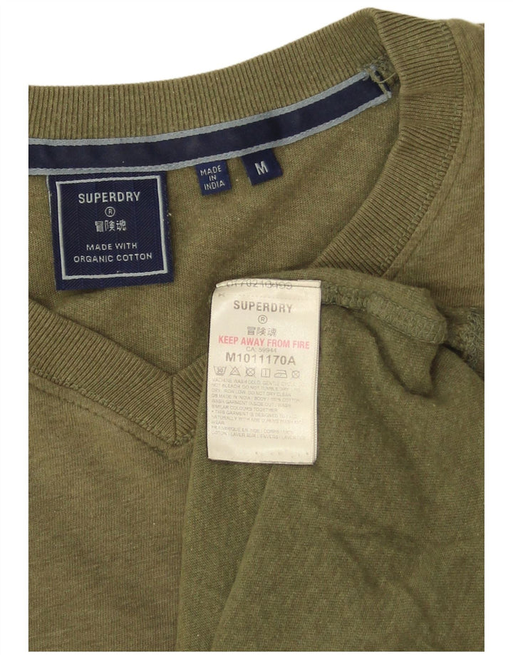 Superdry Mens T-Shirt Top Medium Khaki Cotton
