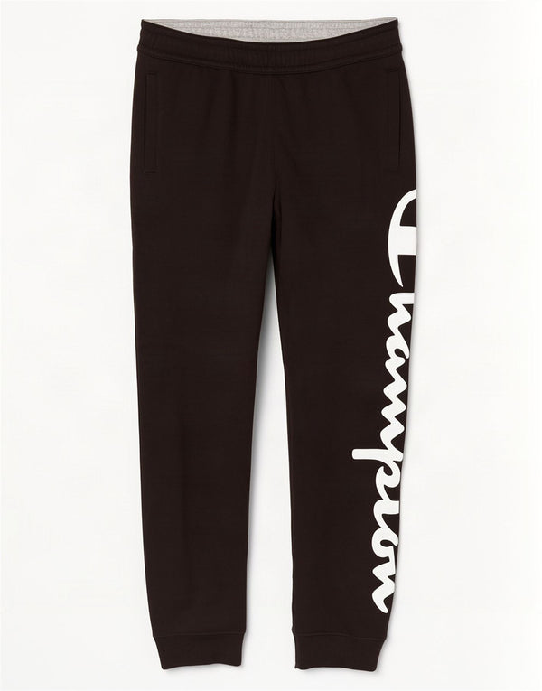 Pantaloni da tuta con grafica Champion da uomo, pantaloni da jogging, grandi, cotone nero