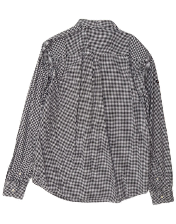 Ανδρικό πουκάμισο κανονικής εφαρμογής Superdry XL Navy Blue Gingham Cotton
