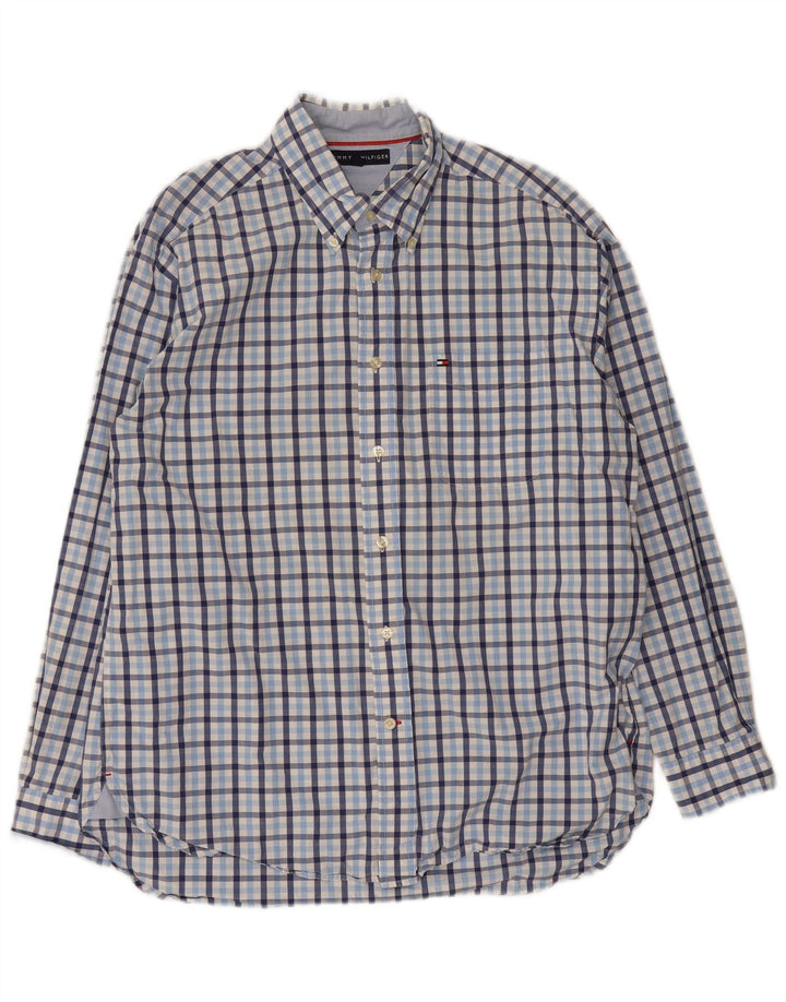 Tommy Hilfiger Mens Regular Fit Shirt Large Blue Gingham