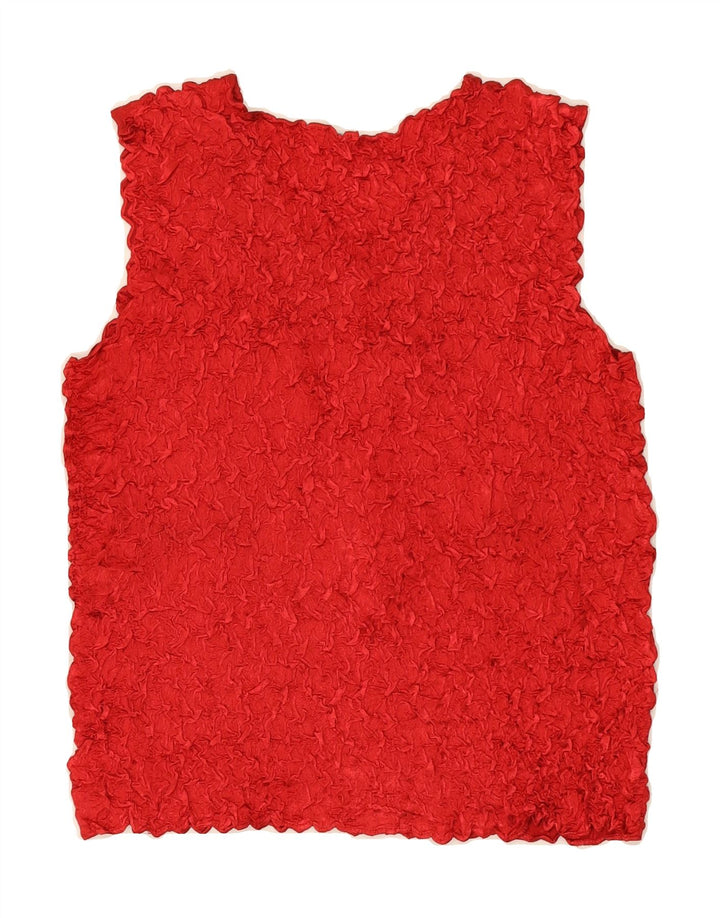 VINTAGE Womens Sleeveless Blouse Top One Size Red Polyester Vintage Vintage and Second-Hand Vintage from Messina Hembry 