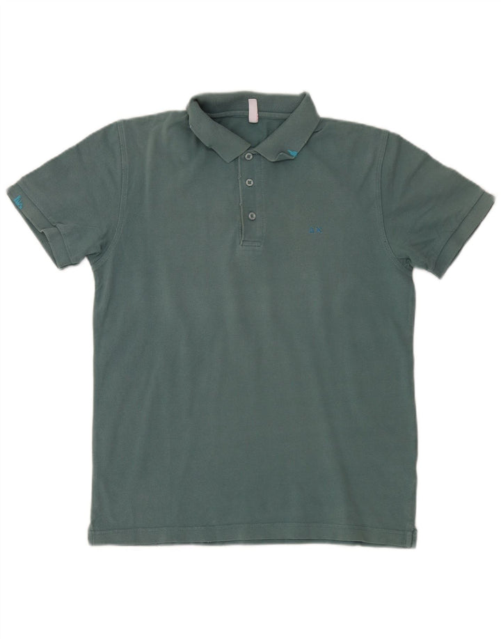 Sun68 Mens Polo Shirt Medium Green Cotton