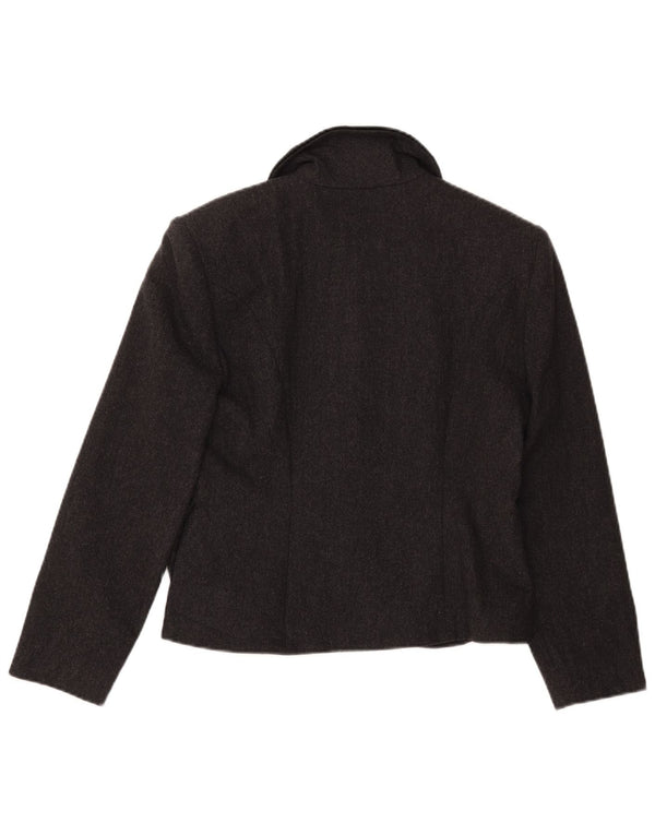 Blumarine Womens 5 Button Blazer Jacket IT 44 Medium Grey Wool