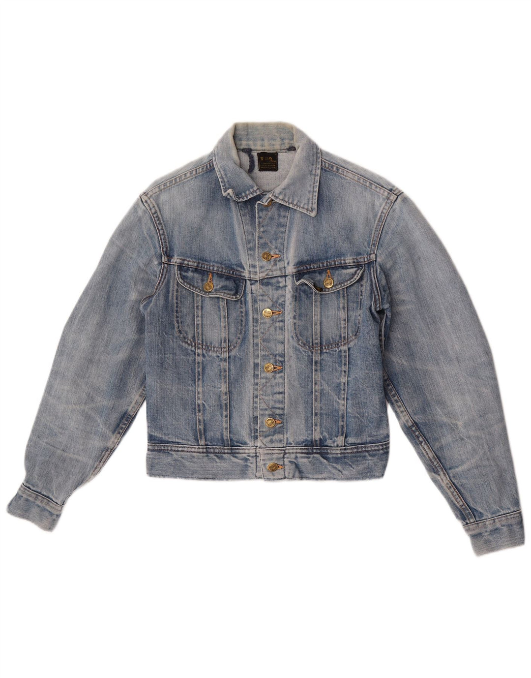 Lee Veste en jean courte pour femme UK 12 Bleu moyen