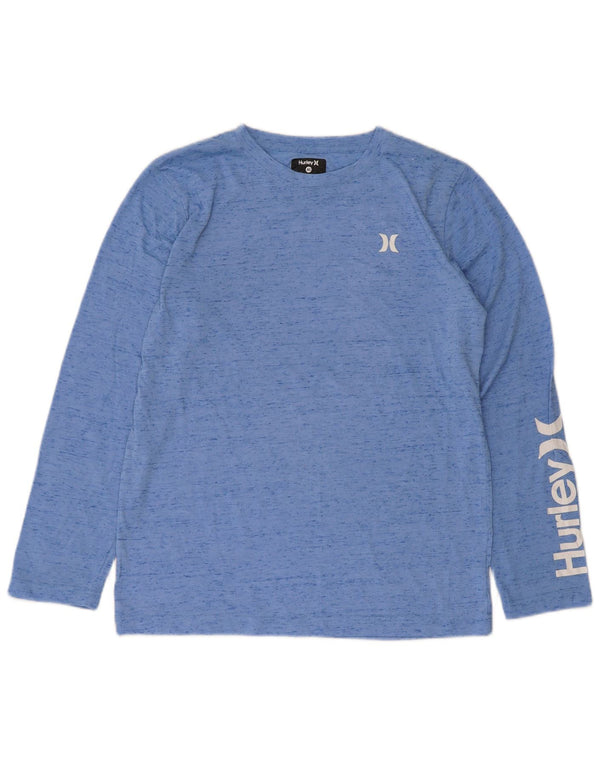 Bluză grafică cu mânecă lungă pentru băieți Hurley, 13-14 ani, XL, albastru pete