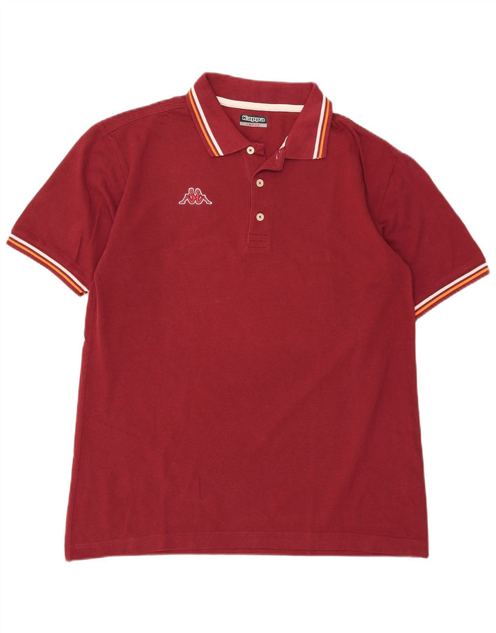 Kappa Mens Polo Shirt Large Burgundy Cotton
