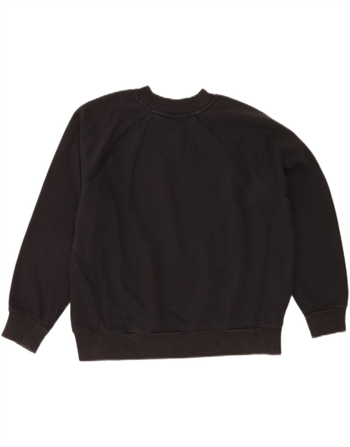 NAPAPIJRI Womens Oversized Graphic Sweatshirt Jumper UK 14 Medium Black Vintage Napapijri and Second-Hand Napapijri from Messina Hembry 