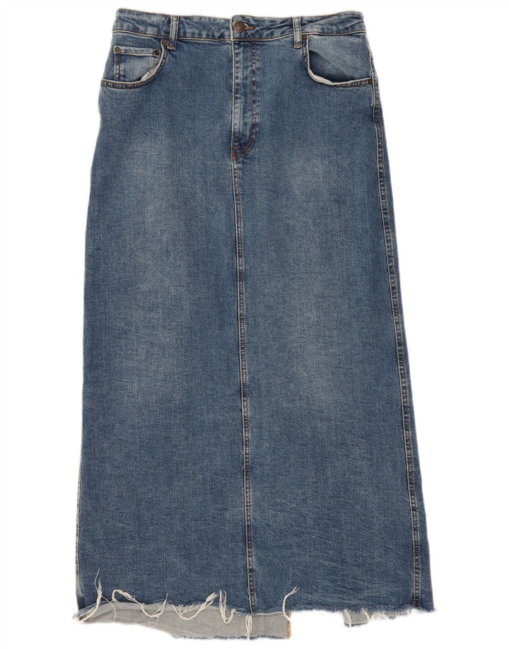 Zara Womens Denim Skirt XL W32  Blue