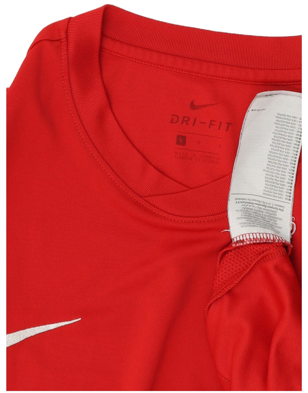 NIKE Mens Dri Fit T-Shirt Top Large Red Polyester