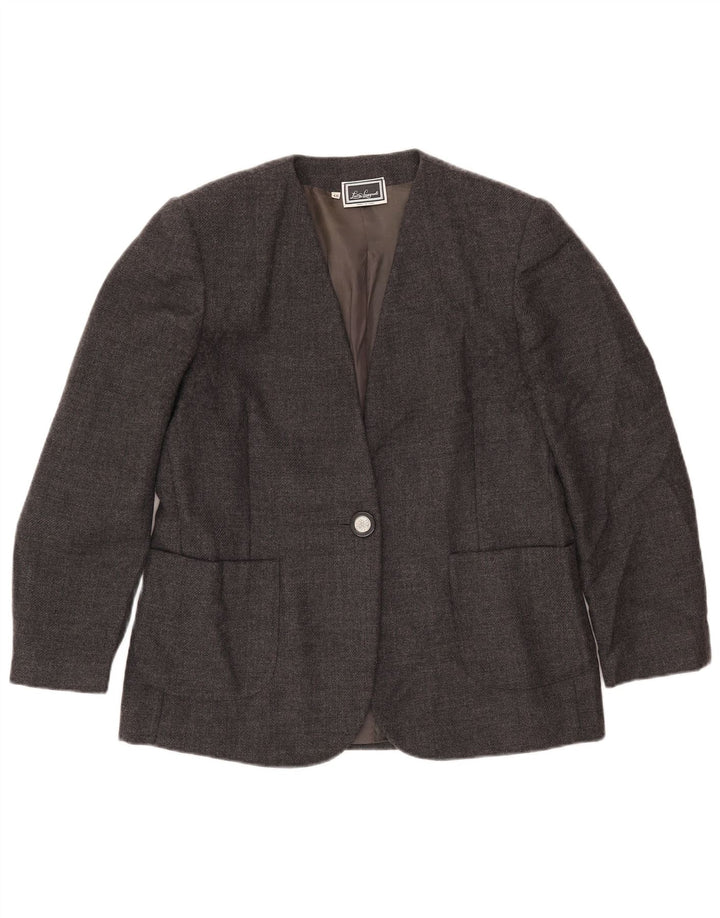 LUISA SPAGNOLI Womens 1 Button Blazer Jacket IT 48 XL Grey Wool