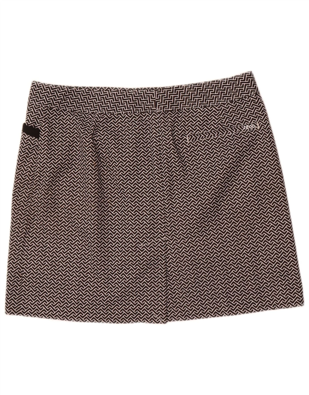 Izod Mini jupe de golf pour femme US 8 Medium W32 Noir Géométrique Polyester