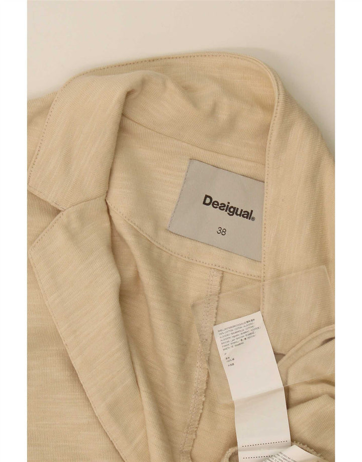 Jachetă Blazer Desigual pentru femei EU 38 Medium Bej Bumbac cu pete
