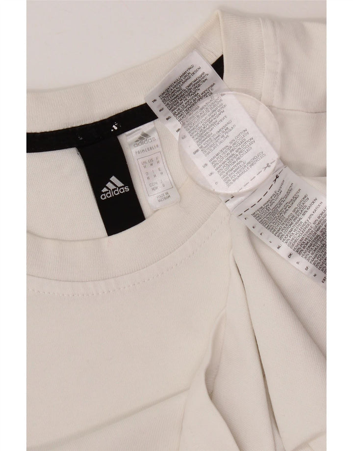 Adidas Mens T-Shirt Top Medium White Cotton
