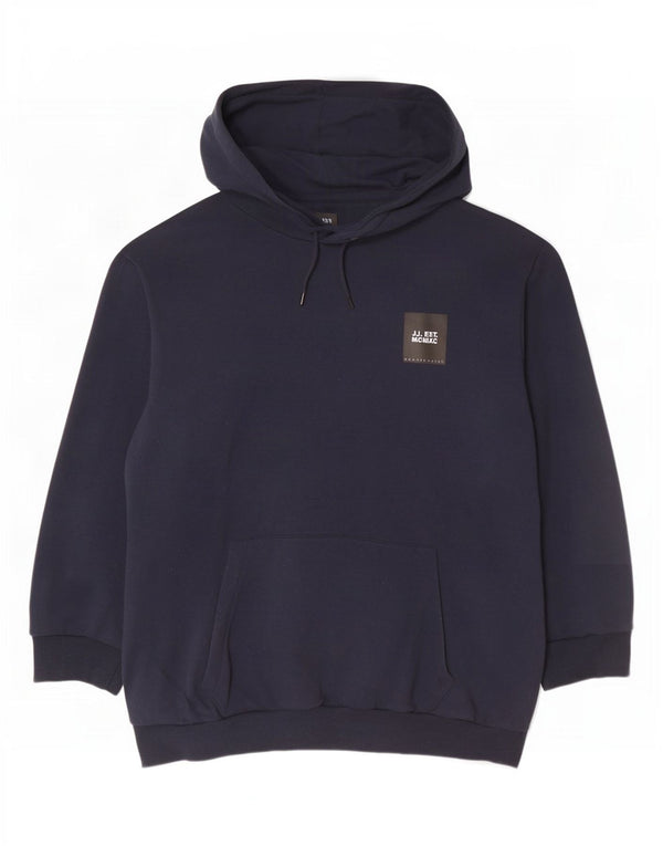 Jack & Jones Mens Loose Fit Hoodie Jumper 2XL Navy Blue Cotton
